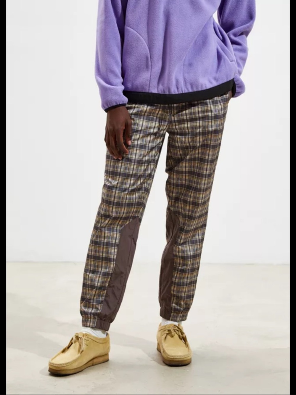 Urban Outfitters Plaid Wind Pants XL Pockets Drawstring